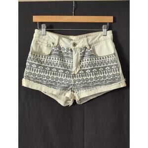 Women's Bullhead Denim Co. High rise white and grey patterned shorts size 7
